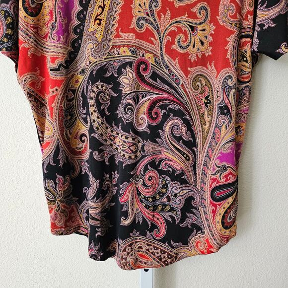 ETRO Women's Multicolored Paisley 100% Silk Bohemian Top Sz M (Approx) - Picture 9 of 16